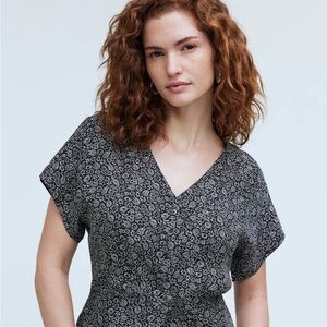 Madewell Pleated Short Sleeve Top